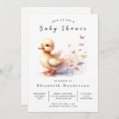 Invitation Baby shower de canard numérique aquarelle (Devant / Derrière)