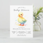 Invitation Baby shower de canard personnalisé enchâssé (Debout devant)