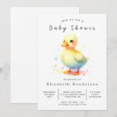 Invitation Baby shower de canard personnalisé enchâssé (Devant / Derrière)