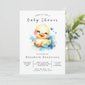 Invitation Baby shower de canard personnalisé moderne (Debout devant)