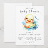 Invitation Baby shower de canard personnalisé moderne (Devant / Derrière)