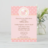 Invitation Baby shower de Canard rose (Debout devant)