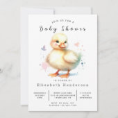 Invitation Baby shower de canard rustique à impression (Devant)