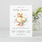 Invitation Baby shower de canard rustique à impression (Debout devant)