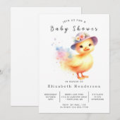 Invitation Baby shower de canard rustique modifiable (Devant / Derrière)