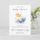 Invitation Baby shower de canard rustique modifiable (Debout devant)