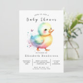 Invitation Baby shower de canard simple à imprimer (Debout devant)
