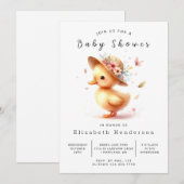 Invitation Baby shower de canard simple modifiable (Devant / Derrière)
