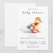 Invitation Baby shower de canard sur mesure neutre selon le s (Devant / Derrière)