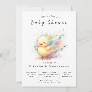 Invitation Baby shower de canard sur mesure pour fille