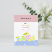 Invitation Baby shower de canards jaunes (Debout devant)