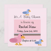 Invitation Baby shower de canards roses et bleus (Devant / Derrière)