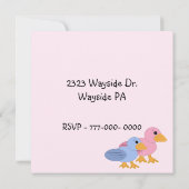 Invitation Baby shower de canards roses et bleus (Dos)