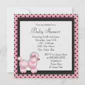 Invitation Baby shower de caniche rose (Dos)