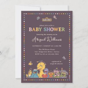Invitation Baby shower de caractères de rue Sésame vintage