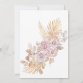 Invitation Baby shower de carrousel boho rose et or (Dos)