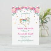 Invitation Baby shower de carrousel Merry Go Round (Debout devant)