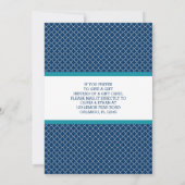 Invitation Baby shower de carte cadeau, Marine, Tu (Dos)