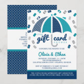 Invitation Baby shower de carte cadeau, Marine, Tu (Devant / Derrière)