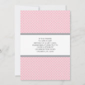 Invitation Baby shower de carte-cadeau, rose, gris (Dos)