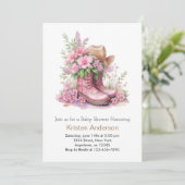 Invitation Baby shower de célébration de Casquette et de bott (Debout devant)