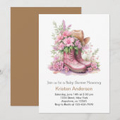 Invitation Baby shower de célébration de Casquette et de bott (Devant / Derrière)