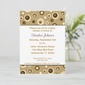 Invitation Baby shower de cercles - brun (Debout devant)