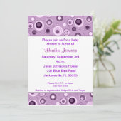 Invitation Baby shower de cercles - pourpre (Debout devant)