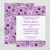 Invitation Baby shower de cercles - pourpre (Devant / Derrière)