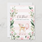 Invitation Baby shower de cerf rose rose rose rose rose (Dos)