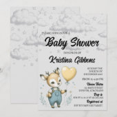 Invitation Baby shower de cerfs (Devant / Derrière)