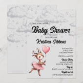 Invitation Baby shower de cerfs (Devant / Derrière)