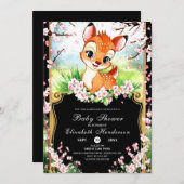 Invitation Baby shower de cerfs (Devant / Derrière)