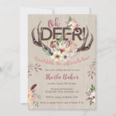 Invitation Baby shower de cerfs - Antlers Invitati (Devant)