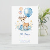 Invitation Baby shower de cerfs aquarelle (Debout devant)