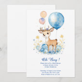 Invitation Baby shower de cerfs aquarelle (Devant / Derrière)