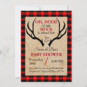 Invitation Baby shower de cerfs Buck Boy (Devant)