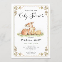 Baby shower de cerfs d'animaux des bois