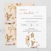 Invitation Baby shower de cerfs de bébés mignons (Devant / Derrière)