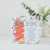 Invitation Baby shower de cerfs de bois (Debout devant)