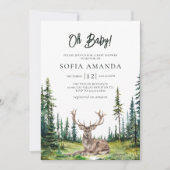 Invitation Baby shower de cerfs de bois (Devant)