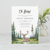 Invitation Baby shower de cerfs de bois (Debout devant)