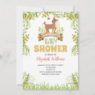 Invitation Baby shower de cerfs de bois