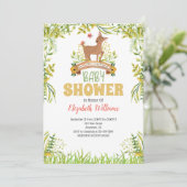 Invitation Baby shower de cerfs de bois (Debout devant)