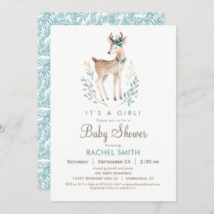 Invitation Baby shower de cerfs de bois