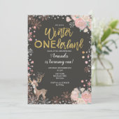 Invitation Baby shower de cerfs de bois de Chalkbo (Debout devant)
