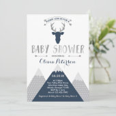 Invitation Baby shower de cerfs de bois, Faux Foil (Debout devant)