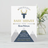 Invitation Baby shower de cerfs de bois, Faux Foil (Debout devant)