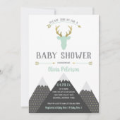 Invitation Baby shower de cerfs de bois, Faux Foil (Devant)