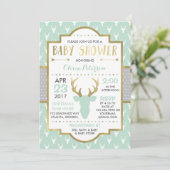 Invitation Baby shower de cerfs de bois, Faux Foil (Debout devant)